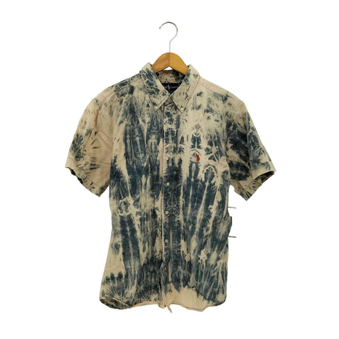 ラルフローレン RALPH LAUREN BLAIRE ポニー刺繍 ブリーチタイダイ柄 ボタンダウン S/S シャツ メンズ import:XL